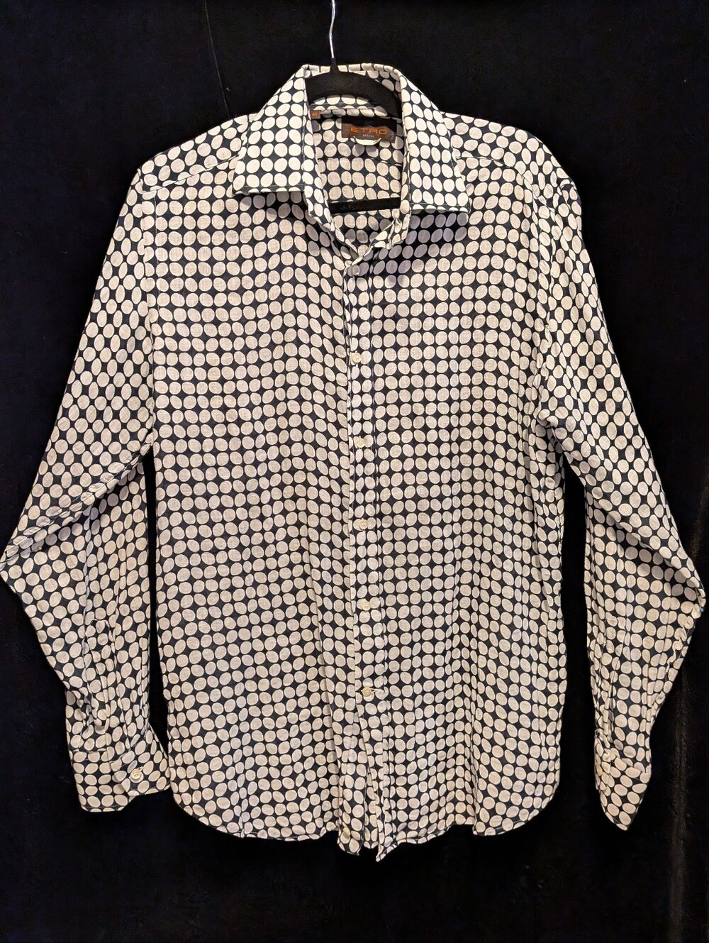 ETRO Men's Linen Long Sleeve Shirt Beachy Coastal Luxury Resortwear 16/35 EUC